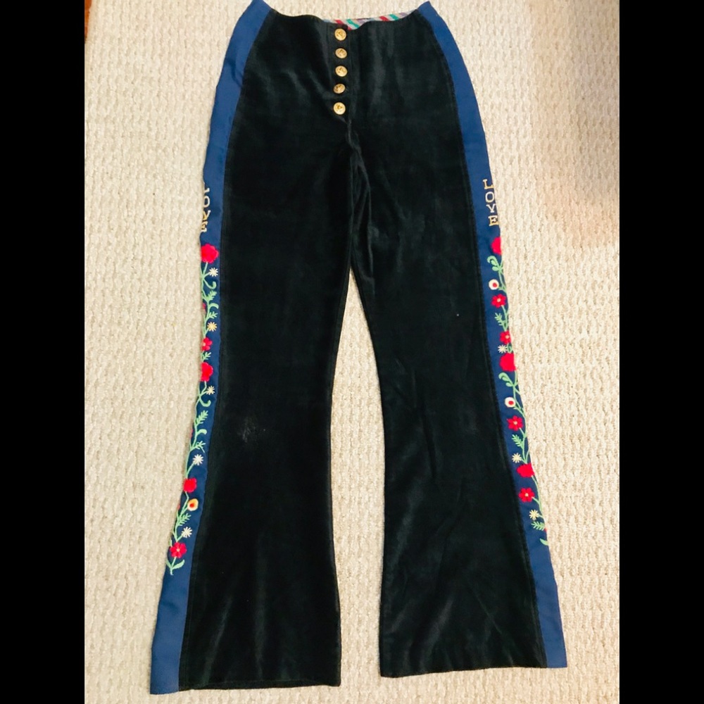 Vintage 60’s Hippy Woodstock Embroidered Pants